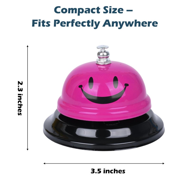 I-MART Desk Bell Service Bell for Office Hotel Classroom School Dinner Kitchen Restaurants Pink Call Bell with Loud Clear Ring - Image 2